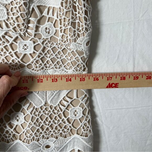 Lulus Cream Crochet Lace Wedding Date Romantic night Vacation Dress Size XL - Picture 11 of 12